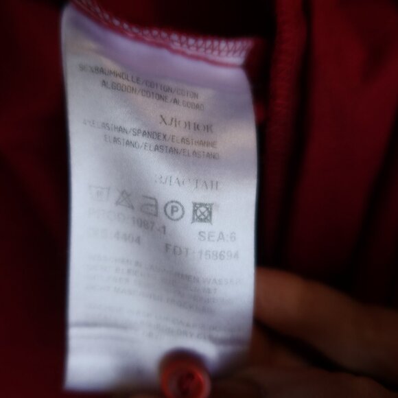 Hugo Boss button front long sleeve red blouse size 34 cotton blend womens - Picture 14 of 14